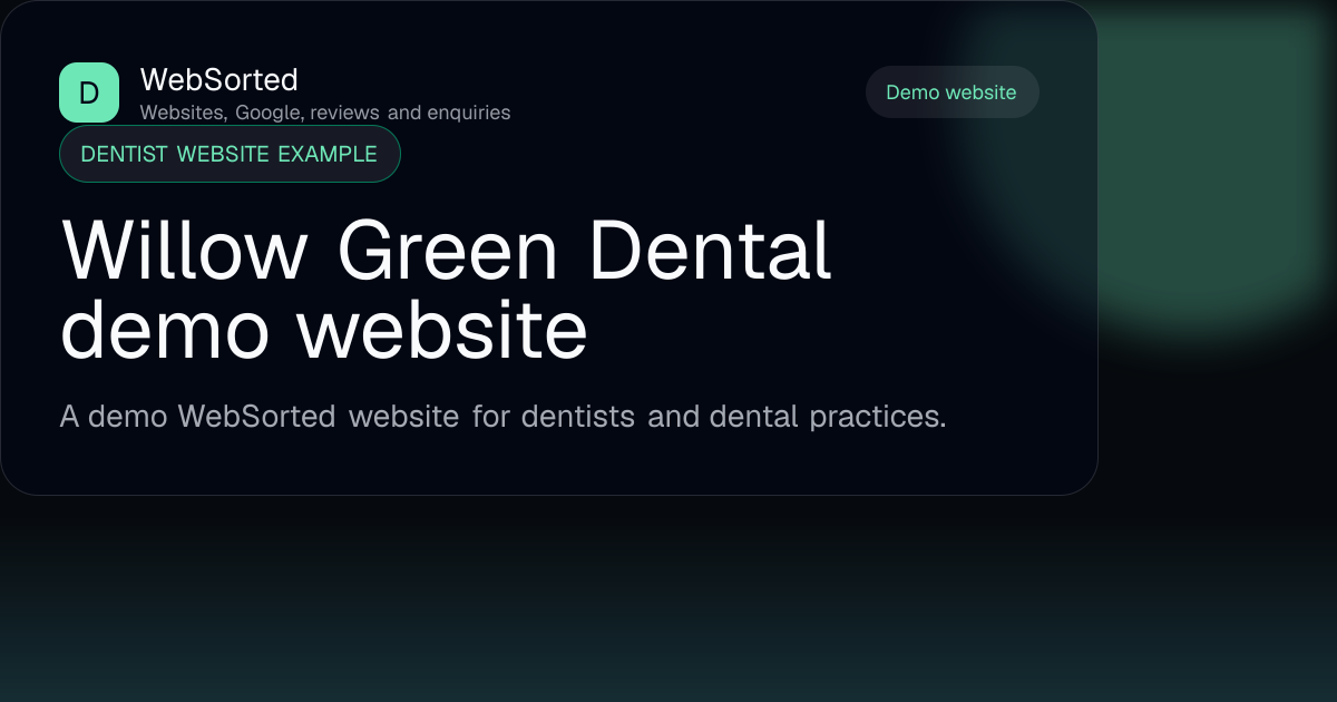 Dentist website example preview