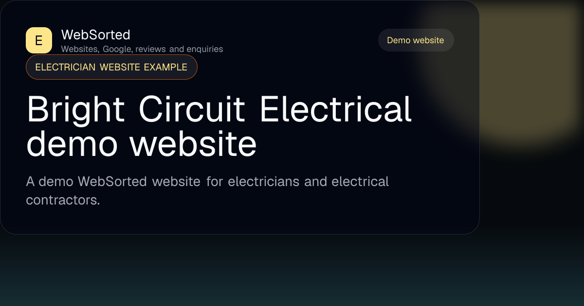 Electrician website example preview
